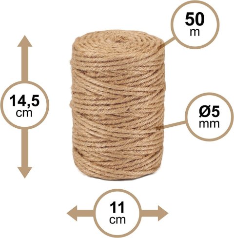 SZNUREK JUTOWY 5MM/50M MINOS