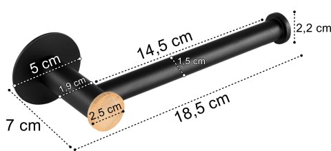 UCHWYT NA PAPIER TOALETOWY DINAR CZARNY