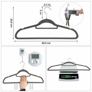 WIESZAK WELUROWY MAXI KOMPLET 5 SZT GRAFITOWY
