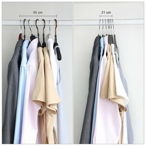 WIESZAK WELUROWY MAXI KOMPLET 5 SZT GRAFITOWY