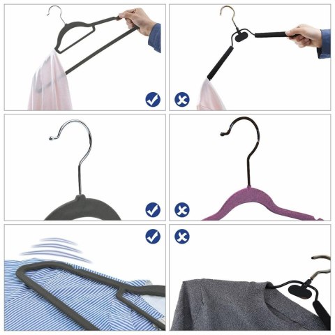 WIESZAK WELUROWY MAXI KOMPLET 5 SZT GRAFITOWY