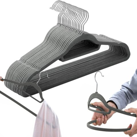 WIESZAK WELUROWY MAXI KOMPLET 5 SZT GRAFITOWY