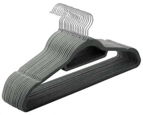 WIESZAK WELUROWY MAXI KOMPLET 50 SZT GRAFITOWY