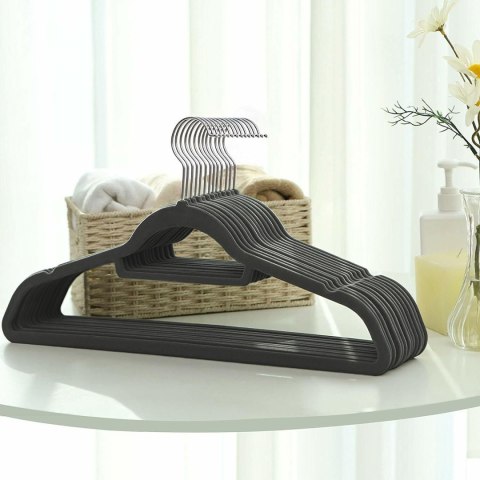 WIESZAK WELUROWY MAXI KOMPLET 50 SZT GRAFITOWY