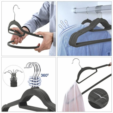 WIESZAK WELUROWY MAXI KOMPLET 50 SZT GRAFITOWY