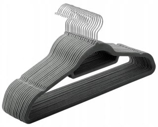 WIESZAK WELUROWY MAXI KOMPLET 60 SZT GRAFITOWY