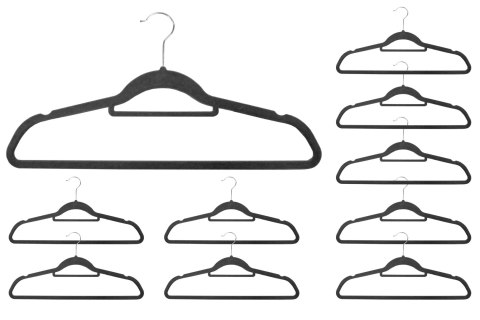 WIESZAK WELUROWY MAXI KOMPLET 60 SZT GRAFITOWY