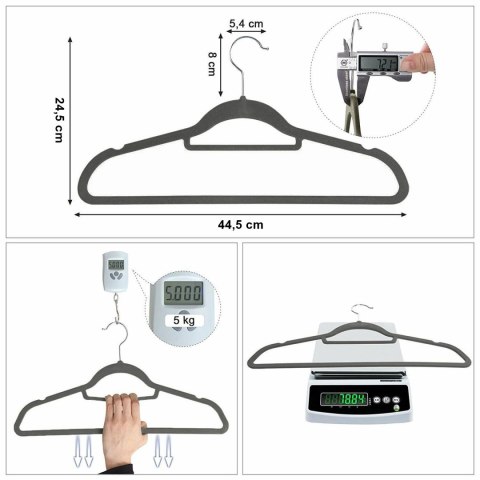 WIESZAK WELUROWY MAXI KOMPLET20 SZT GRAFITOWY