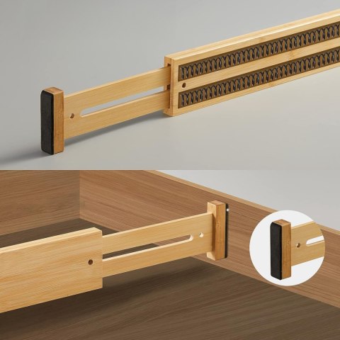 ZESTAW 4 PRZEGRÓD BAMBUSOWYCH KOMPLET DO SZUFLADY RITA