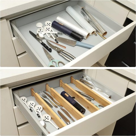 ZESTAW 4 PRZEGRÓD BAMBUSOWYCH KOMPLET DO SZUFLADY RITA