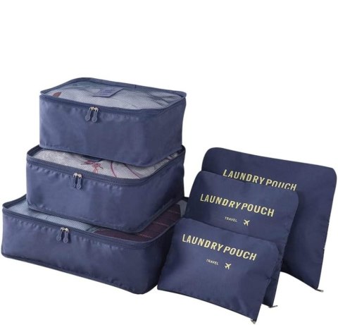 ZESTAW 6 ORGANIZERÓW PODRÓŻNYCH GAVIN GRANATOWY