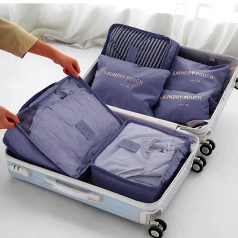 ZESTAW 6 ORGANIZERÓW PODRÓŻNYCH GAVIN GRANATOWY