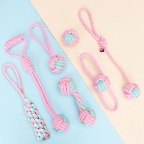 ZESTAW 7 ZABAWEK DLA PSA PINKY SZARPAKI RÓŻOWE