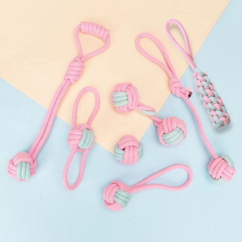 ZESTAW 7 ZABAWEK DLA PSA PINKY SZARPAKI RÓŻOWE