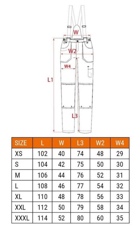 SPODNIE ROBOCZE NA SZELKACH 6W1, ROZMIAR XXL SPODNIE ROBOCZE NA SZELKACH 6W1, ROZMIAR XXL