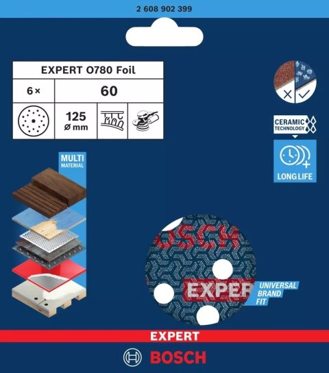 KRĄŻEK ŚCIERNY FOLIA EXPERT O780 125MM 6PC KRĄŻEK ŚCIERNY FOLIA EXPERT O780 125MM 6PC