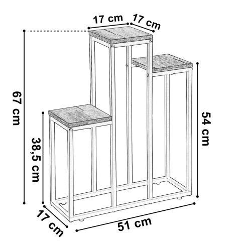 Kwietnik metalowy loft AGRAS CRAFT stojak na kwiaty