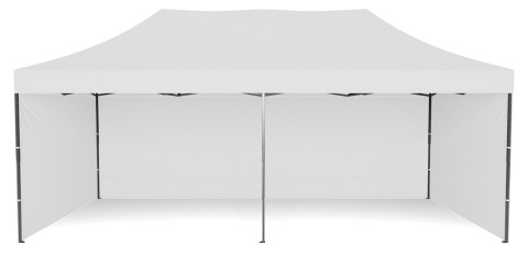 Pawilon handlowy ekspresowy - 3x6 m - 3 ściany - biały