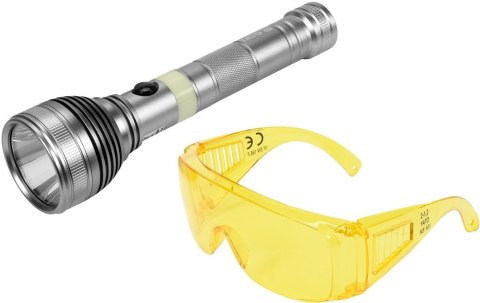 ZESTAW LATARKA UV AKUMULATOROWA 3W + OKULARY ZESTAW LATARKA UV AKUMULATOROWA 3W + OKULARY