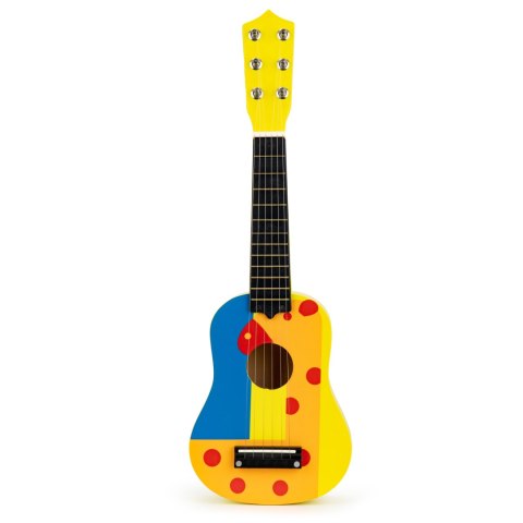 Gitara dla dzieci drewniana metalowe struny kostka- żółta ECOTOYS Gitara dla dzieci drewniana metalowe struny kostka- żółta ECOTOYS