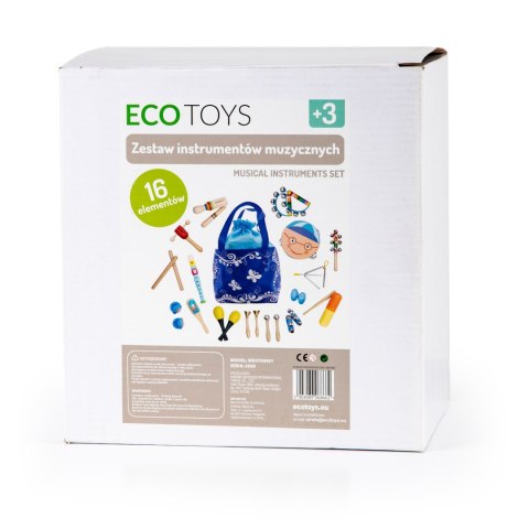 Zestaw muzyczny 16 instrumentów dla dzieci + torba ECOTOYS Zestaw muzyczny 16 instrumentów dla dzieci + torba ECOTOYS