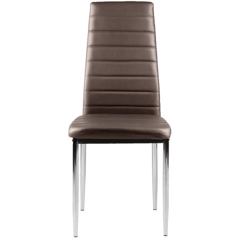 Krzesła zestaw 4 szt do salonu jadalni brąz chromowane nogi ModernHome