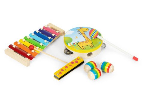 Zestaw drewnianych instrumentów dla dzieci 14 instrumentów ECOTOYS Zestaw drewnianych instrumentów dla dzieci 14 instrumentów ECOTOYS