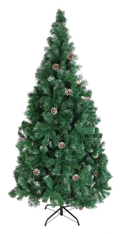 CHOINKA OŚNIEŻONA EVE ŚWIERK 180 CM SZYSZKI STOJAK