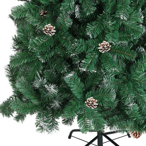 CHOINKA OŚNIEŻONA EVE ŚWIERK 180 CM SZYSZKI STOJAK
