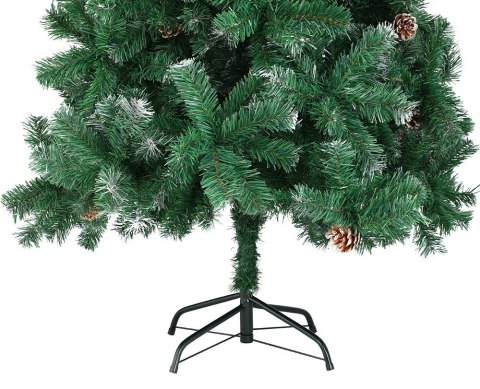 CHOINKA OŚNIEŻONA EVE ŚWIERK 180 CM SZYSZKI STOJAK