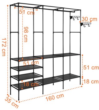 GARDEROBA SYNTIA Z 8 PÓŁKAMI