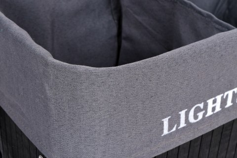 KOSZ BAMBUSOWY POJEMNIK NA PRANIE 2 KOMORY CZARNY FSC