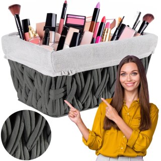 KOSZYK PLECIONY DARLA GRAFITOWY 30X20X15 CM