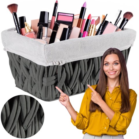 KOSZYK PLECIONY DARLA GRAFITOWY 30X20X15 CM