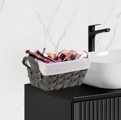 KOSZYK PLECIONY TIANA GRAFITOWY 30X20X15 CM