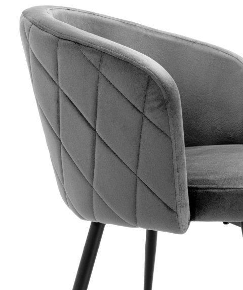 KRZESŁO HAMPTON VELVET GRAFITOWE