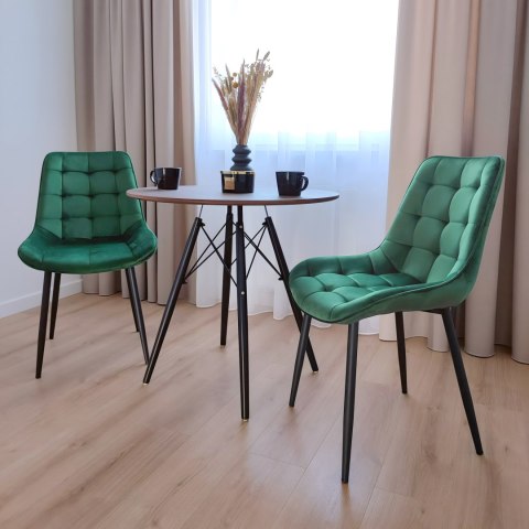 KRZESŁO WELUROWE NORMAN VELVET CIEMNOZIELONE