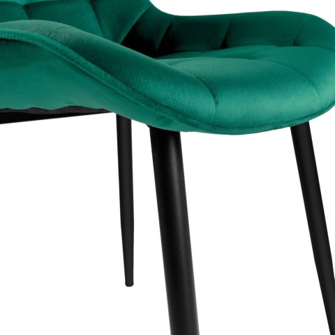 KRZESŁO WELUROWE NORMAN VELVET CIEMNOZIELONE
