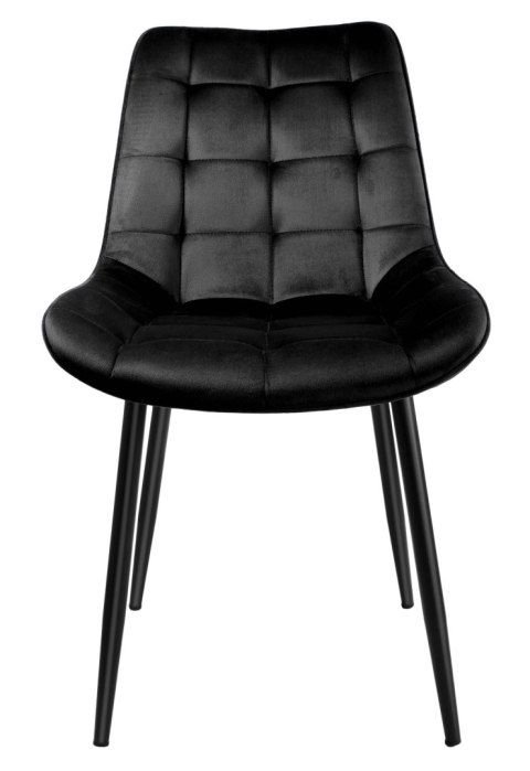 KRZESŁO WELUROWE NORMAN VELVET CZARNE
