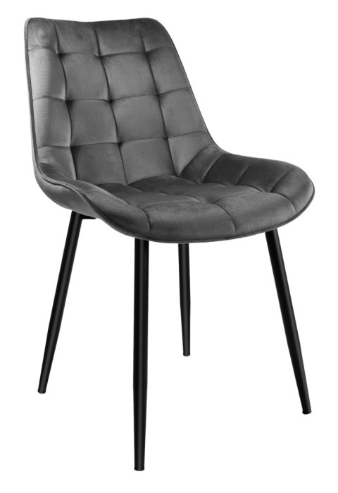 KRZESŁO WELUROWE NORMAN VELVET GRAFITOWE