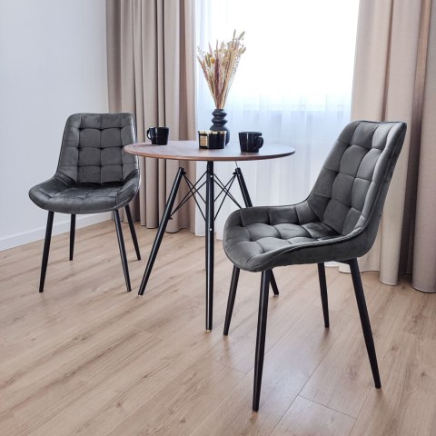 KRZESŁO WELUROWE NORMAN VELVET GRAFITOWE