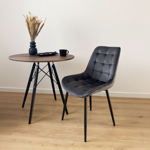 KRZESŁO WELUROWE NORMAN VELVET GRAFITOWE