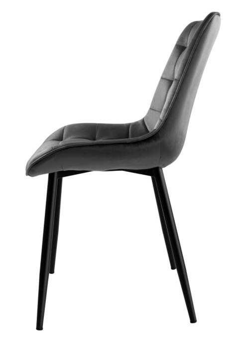 KRZESŁO WELUROWE NORMAN VELVET GRAFITOWE