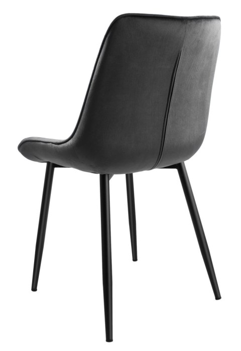 KRZESŁO WELUROWE NORMAN VELVET GRAFITOWE