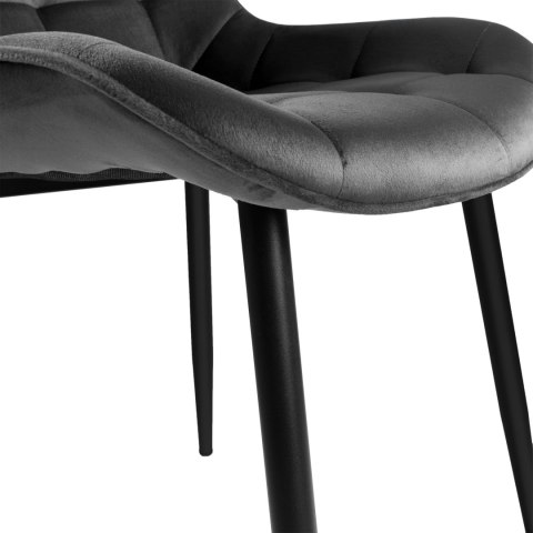 KRZESŁO WELUROWE NORMAN VELVET GRAFITOWE