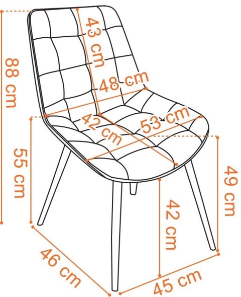 KRZESŁO WELUROWE NORMAN VELVET GRANATOWE