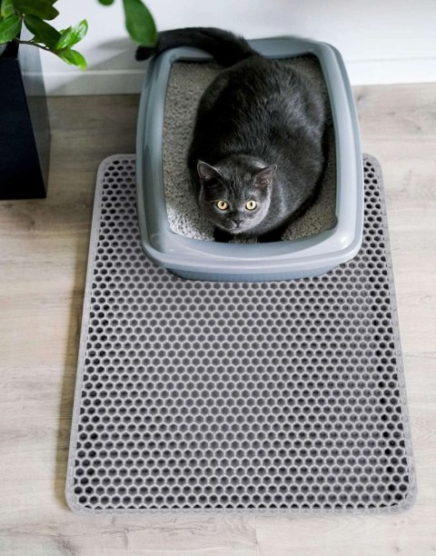 MATA DLA KOTA WYCIERACZKA CATSY 40X50 CM SZARA