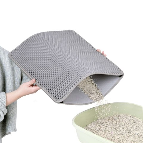 MATA DLA KOTA WYCIERACZKA CATSY 40X50 CM SZARA