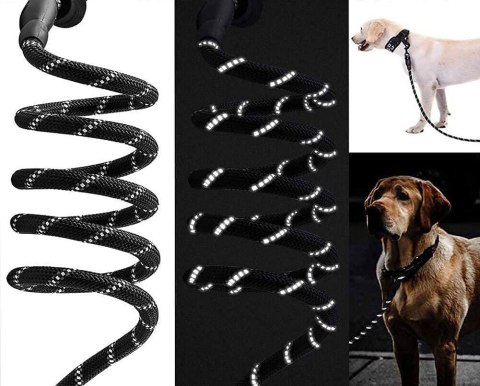 MOCNA SMYCZ DLA PSA TRENINGOWA ODBLASKOWA KOBE 3M CZARNA