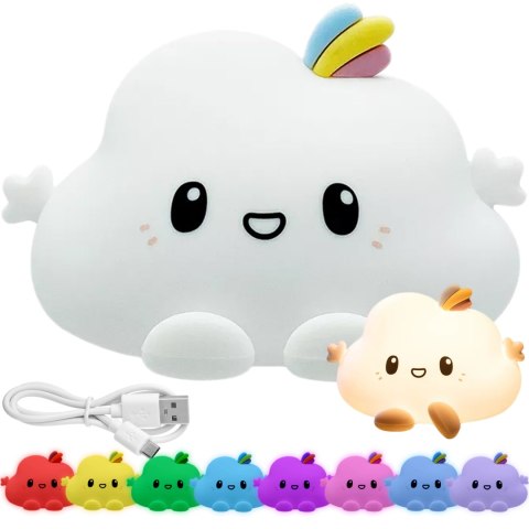 SILIKONOWA LAMPKA NOCNA CHMURKA LED RGB